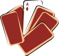 drawing of playing cards on a white background