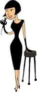 painted singer in a black dress