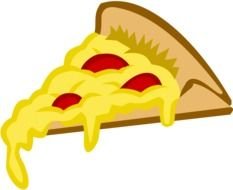 drawn piece of pizza with cheese