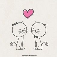 Cats In Love Vector Free Download