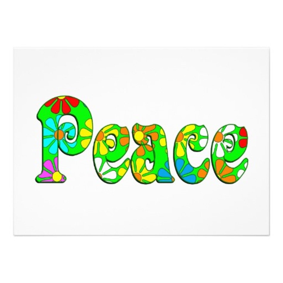 Peace Flowers Personalised Announcements
