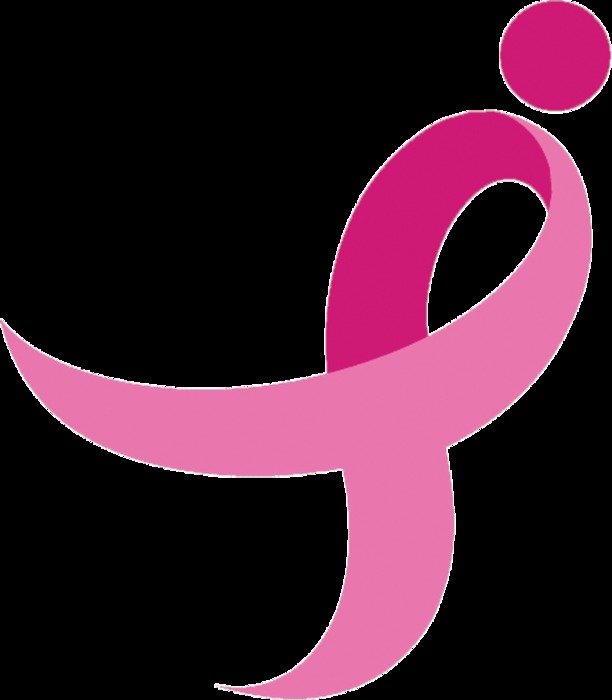 pink ribbon on black background