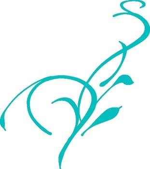 Turquoise Swirl Clip Art N6