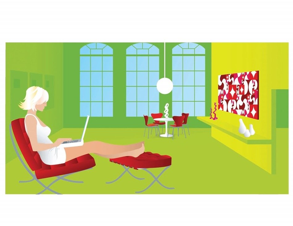 clipart of girl Corporate Work at home
