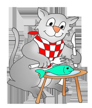 Cat Eating Clip Art N9