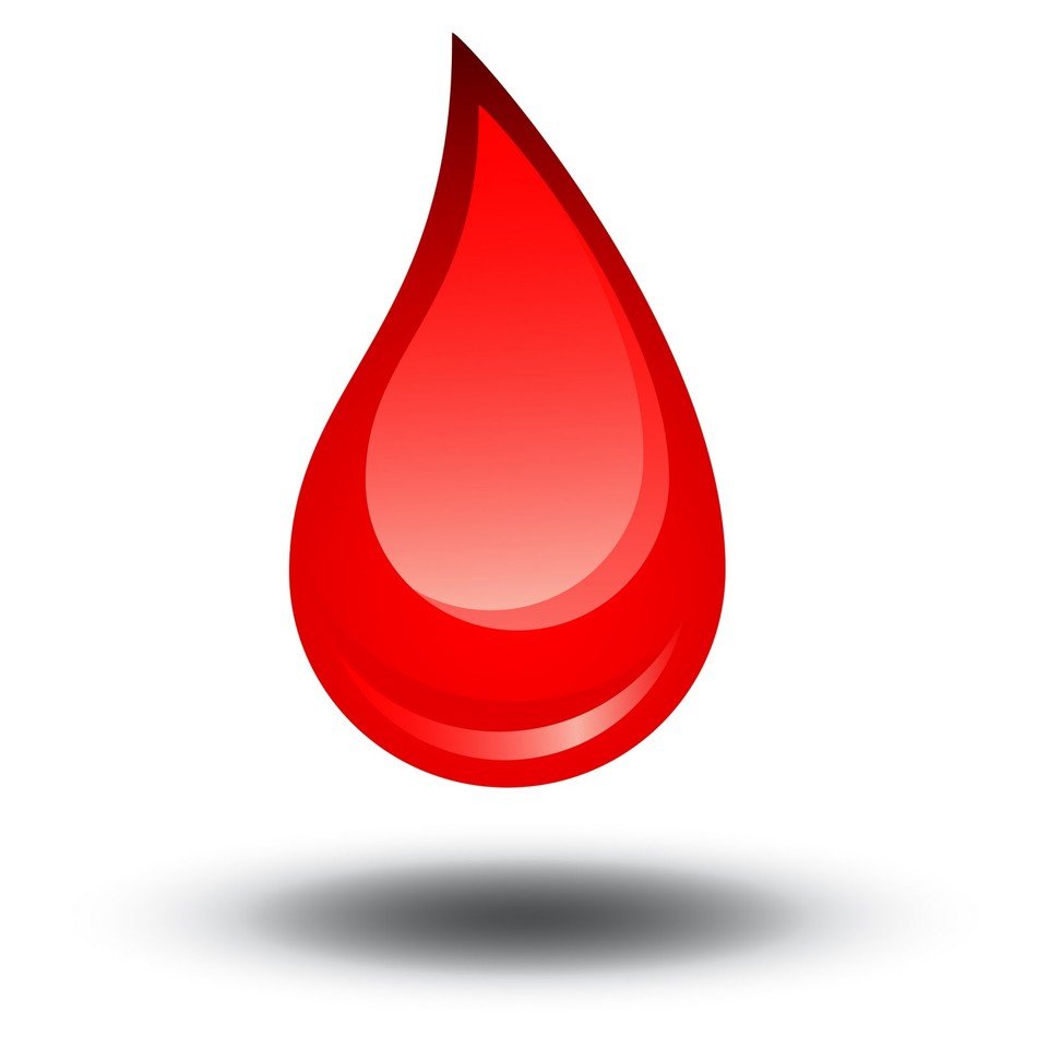painted red drop on white background