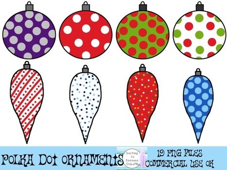ChristmasPolka Dot Ornaments Clipart
