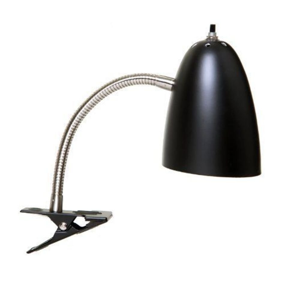 NEW Clip On Adjustable Home Desk Table Bedside Black Lamp FREE