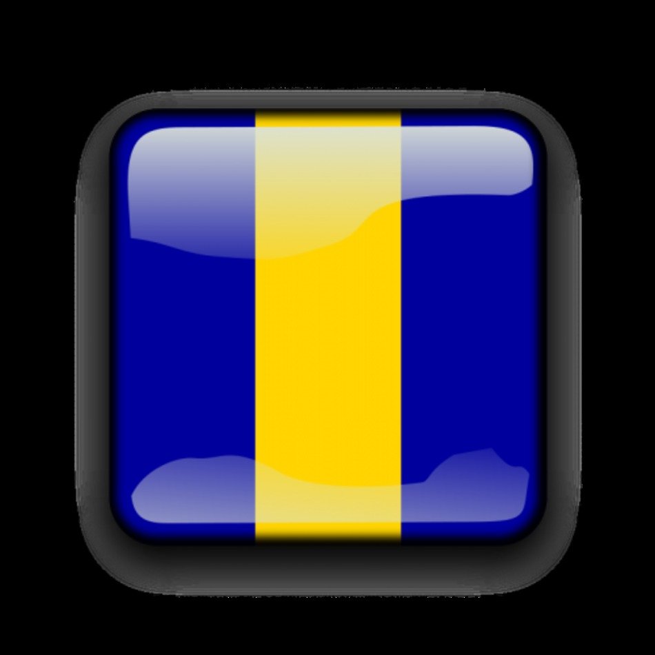 Barbados Flag Button