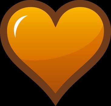 Orange Heart Clip Art N21