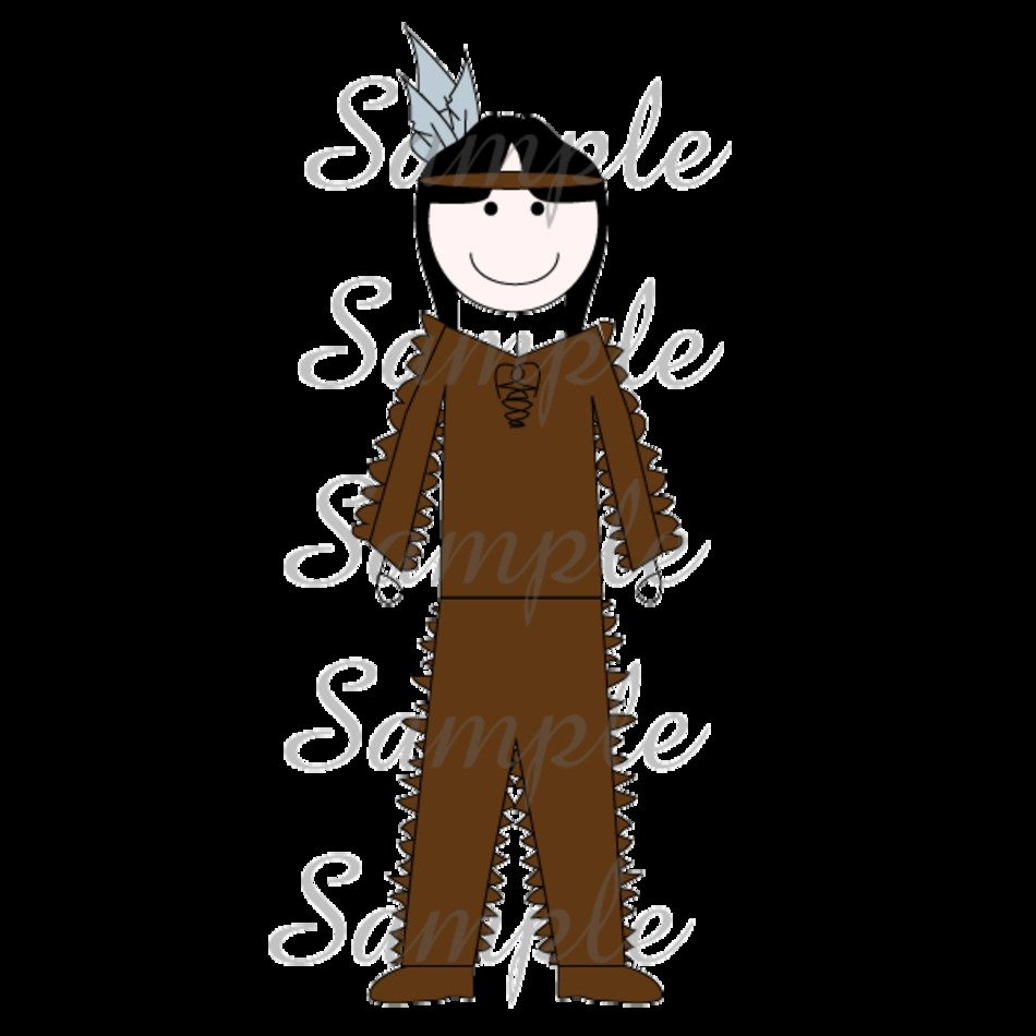 Native American Boy Clip Art N5