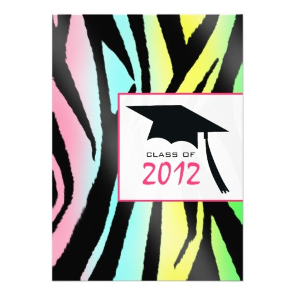 Zebra Print Graduation Clip Art