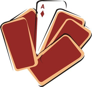 drawing of playing cards on a white background