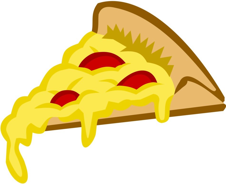 drawn piece of pizza with cheese