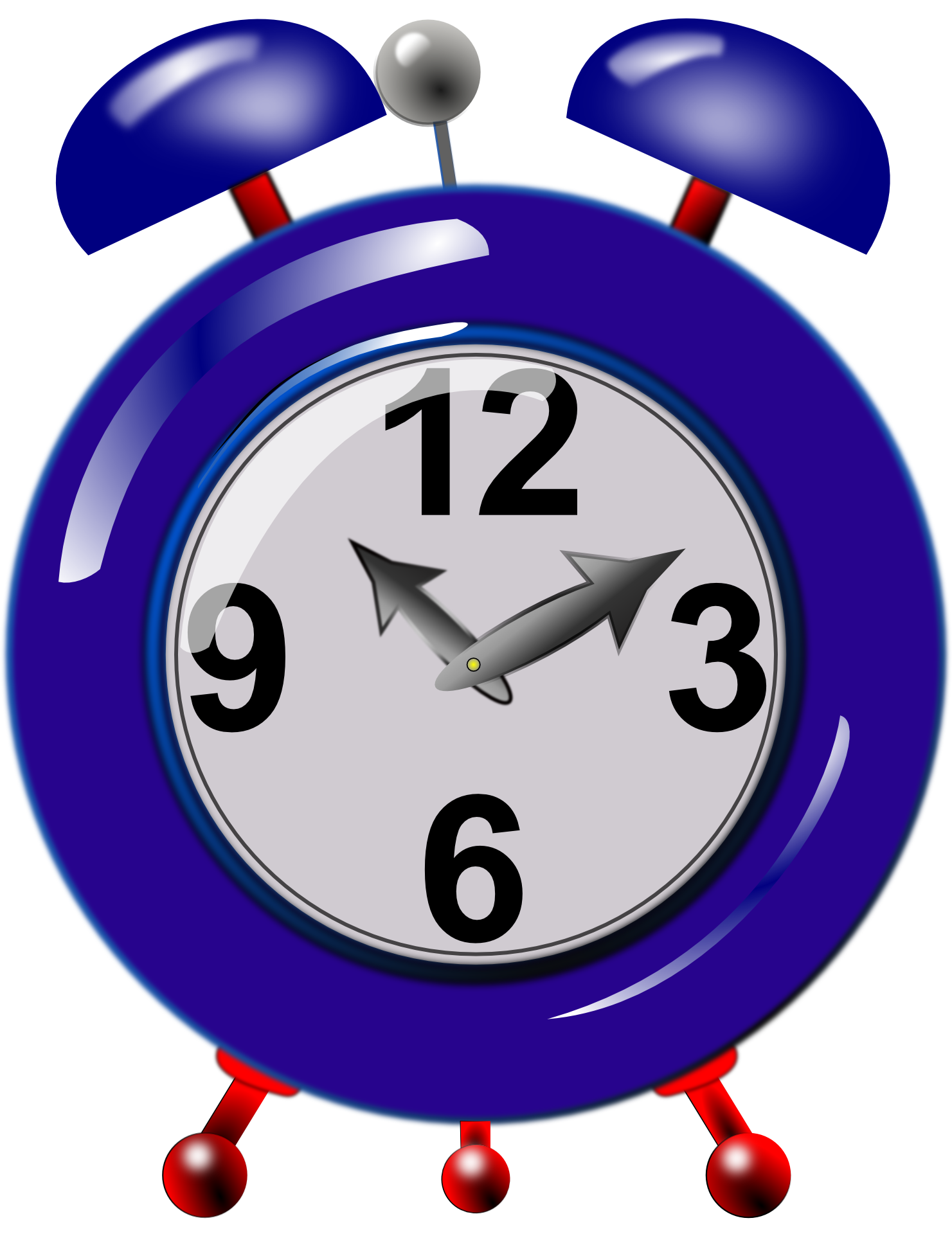 Blue Big Alarm Clock Illustration Free Image Download