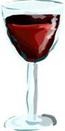 red wine glass drawing