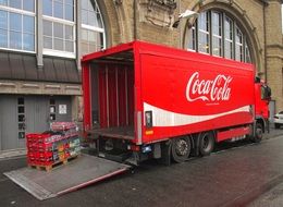 coca cola truck with logo