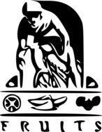 bananas oranges fruits as a icon