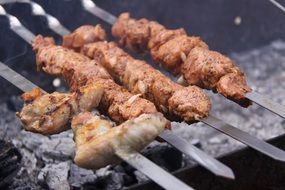 shish kebab on the grill outdoors