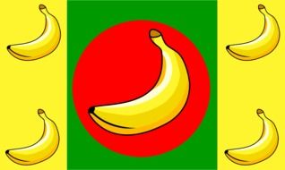 drawn bananas on the flag