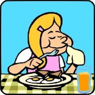 drawing of a girl with breakfast