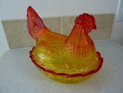glass chicken, dishware