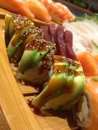 colorful sushi, japanese cuisine