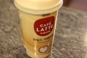 cafe latte drink on a stone