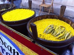 fish with a yellow garnish