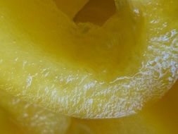 macro photography of yellow paprika