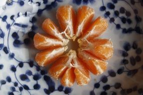tangerine slices on a plate