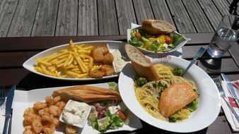 seafood served on table outdoor