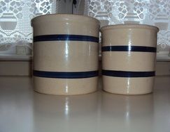 ceramic containers on the table