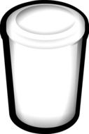white plastic cup drawing