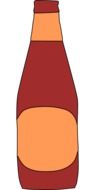 painted liquor bottle at white background