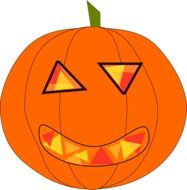 pumpkin with funny carving drawing