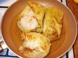 stuffed cabbage in a pan