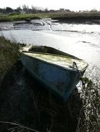boat in the marsh on a sunny day