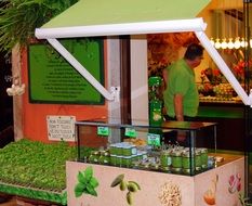 counter of the green store