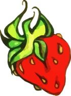 drawing of a sweet juicy red strawberry