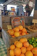 vintage box with colorful fruits
