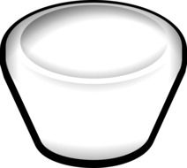 black and white graphic image of a deep bowl