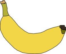 drawing of a yellow ripe banana