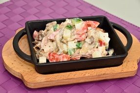 salad in a teppanyaki style