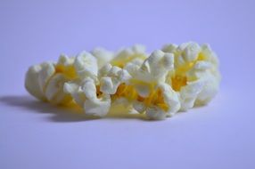 popcorn on blue surface