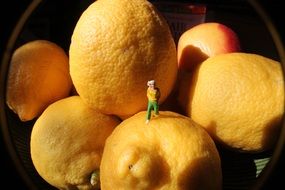 small figure of a man on an orange