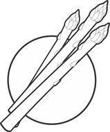 asparagus clipart black and white