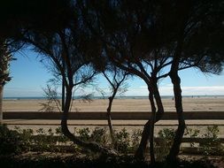 Landscape of blue mediterranean sea beach