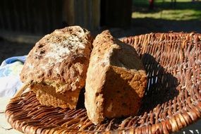 baked bread in a basket