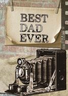 retro greeting card to the best dad ever